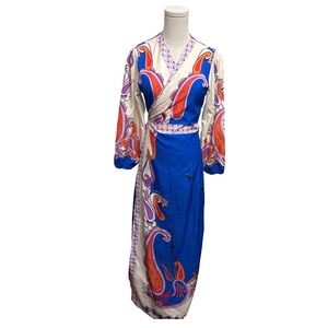 Colorful Paisley Print Robe- size S/M